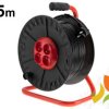Przedłużacz bębnowy gumowy 25m 3x1,5 4x2P+PE OW IP20 kabel zwijany na bębnie 4 gniazda z uziemieniem PZB-40-25G ELGOTECH