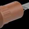 4 mm socket, plug-in connection, mounting Ø 8.2 mm, brown, 64.3013-27