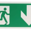 Znak wyjścia, PVC, Zielony/biały, Brak, Opis: WYJŚCIE POŻAROWE