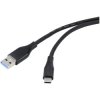 Renkforce RF-4995176 USB cable black PVC flexible 2m USB-A to USB-C