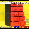 Regał szufladkowy 10 szufladek czerwonych z przegródkami