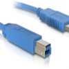 Delock Kabel USB USB 3.2 Gen1 Złącze męskie USB-A, Złącze męskie USB-B 5.00 m niebieski styki pozłacane 82582