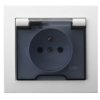 KIER Gniazdo pojedyncze z uziemieniem biały klapka dymna GPH-1WZ/00/d OSPEL