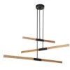 Trój Poziomowa Lampa Wisząca Lugano Z Drewnianymi Listwami Led Lp-2828/3P...