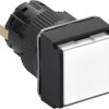 Signal light, illuminable, waistband square, white, front ring black, mounting Ø 16 mm, XB6ECV1BP