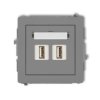 DECO Gniazdo USBx2 podwójne-AA 3.0 szary mat 27DGUSB-6 KARLIK