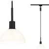 Lampa szynowa URail Sarrasani max 20W E14 schw matowa/Opal 230 V, metalowa Szkło