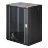 Szafa sieciowa wisząca Dynamic 19 16U rack 600x450, drzwi szyba, czarny, niezłożona, 60kg DN-37113