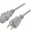 SN22-3/18/2GY Kabel: 3x18AWG, IEC C13 żeński,NEMA 5-15 (B) wtyk, 2m