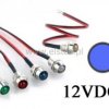 Kontrolka LED 5mm 12VDC + przew. wklęsła niebieska