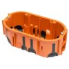 Puszka podtynkowa ProDuo podwójna, głęboka 60mm, fi68, łączeniowa, z wkrętami, wiatroszczelna , pomarańczowa, IP30 /A.0092/