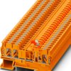 Knife disconnect terminal, push-in connection, 0.34-4.0 mm², 3 pole, 20 A, 6 kV, orange, 3210171
