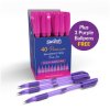 Swash BBT40PK 40 Premium Triangle BP Rubber Grip Purple Pink Pens - 3 FREE