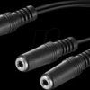 50465 Y-adapter jack, 3.5 mm, 3-pin plug/2x 2-pin socket