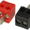 Wtyk; głośnikowe; W+WDIN2p; 2 tory; proste; 2x wtyk na przewód; czerwony; czarny; śrubowy; Goobay; RoHS