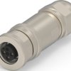 Circular connector, 2 pole, screw connection, screw locking, straight, T4110011031-000