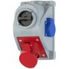 Gniazdo siłowe z klapką i wyłącznikiem 5p 32A 400V stałe + 230V 16A IP44 COMBO-POL PCE 960625411W