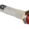 Lampka kontrolna do montażu panelowego 110V ac, czerwona 10mm Neonowy Chrom Końcówka lutownicza Arcolectric (Bulgin) Ltd
