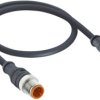 Sensor actuator cable, M12-cable plug, straight to M8-cable socket, straight, 3 pole, 0.6 m, PUR, black, 4 A, 1210 0800 03 300 0