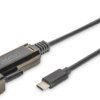 USB 2.0 adapter cable, USB plug type C to D-Sub plug, 1 m, black, DA-70166