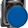 Signal light, with protection, 110-240 VAC, illuminable, waistband round, blue, front ring metal, mounting Ø 22.5 mm, XB4BVGM6T