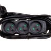 Przedłużacz 3-Gniazda Z/U 3M /H05vv-F 3G1/ Czarny Pc0313