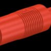 Laboratory adapter with sliding sleeve, 4 mm plug to 4 mm socket, red, CAT II, 24.0116-22