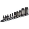 Sealey AK6229B Hex Socket Bit Set 10pc Stubby 1/4", 3/8", 1/2"SqDrive Blk Series