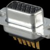 164A17059X D-SUB socket, high density, 15-pin, soldered, twisted