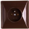 AKCENT Gniazdo pojedyncze z/u brązowe GP-1AZ/24