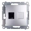 Simon 54 Gniazdo komputerowe pojedyncze RJ45 kat.6 z przesłoną srebrny mat D61.01/43