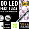 Kurtyna świetlna zewnętrzna FLESZ 100 LED LAMPKI z gn. i zasil. ciepły biały/flesz 9,9m dł +3m, łącz. max 3, 230V 9W IP44 13-139
