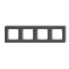 MINI Ramka 4 poczwórna uniwersalna z tworzywa grafitowy 11MR-4 KARLIK