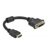 Delock 65206 HDMI DVI Adapter Black 0.20M 1X HDMI Plug 1X DVI Socket 29-Pin