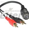 Gniazdo DIN - 2x RCA-cinch na kablu 0,2m