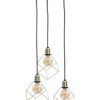 Lampa wisząca loftowa 3x E27 TAHO GOLD