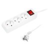 Przedłużacz sieciowy 3-Gniazda z uziemieniem 1,5m biały z wyłącznikiem