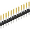 Pin header, 12 pole, pitch 2 mm, straight, black, SLY110412S
