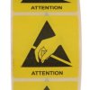 Etykieta ESD Żółty Papier, Tekst: Attention, Ostrzeżenie