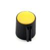 Gałka ze wskaźnikiem do potencjometru na oś 6mm - 13x15mm - czarna, żółty znacznik - GC13