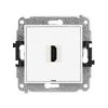 MINI Mechanizm gniazda pojedynczego HDMI 2.1, 8K, bez pola opisowego biały mat 25MHDMIBO-5