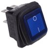 Blue Rectangle Illuminated On-Off Waterproof Rocker Switch 20A DPST IP67