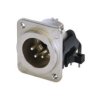 Panel plug, 4 pole, silver-plated, zinc die casting, NC4MDM3-H-1