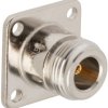 N flange socket 50 Ω, solder connection, straight, 082-97-RFX