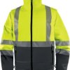 Kurtka ostrzegawcza Softshell z poliestru Stretch, 3 warstwy laminowane, kl.2, kolor Żółty Fluo-Szary, rozmiar: 4XL, FASTJA4X