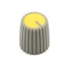 Gałka do potencjometru na oś 6mm - 15x15mm - szara, żółty znacznik - GS15