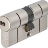 Zamek cylindryczny, Mosiądz, Mosiądz niklowany, Europrofil, 30/30 mm, 30/30mm