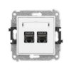 MINI Gniazdo komputerowe podwójne 2xRJ45 kat.8 ekranowane 8-stykowy biały MGK-12 KARLIK