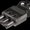 92.931.3053.1 Socket - 3-pin, black, screw connection
