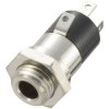 TruComponents 202603 3.5 mm audio jack Socket, Vertical,Pins:4 Stereo Silver